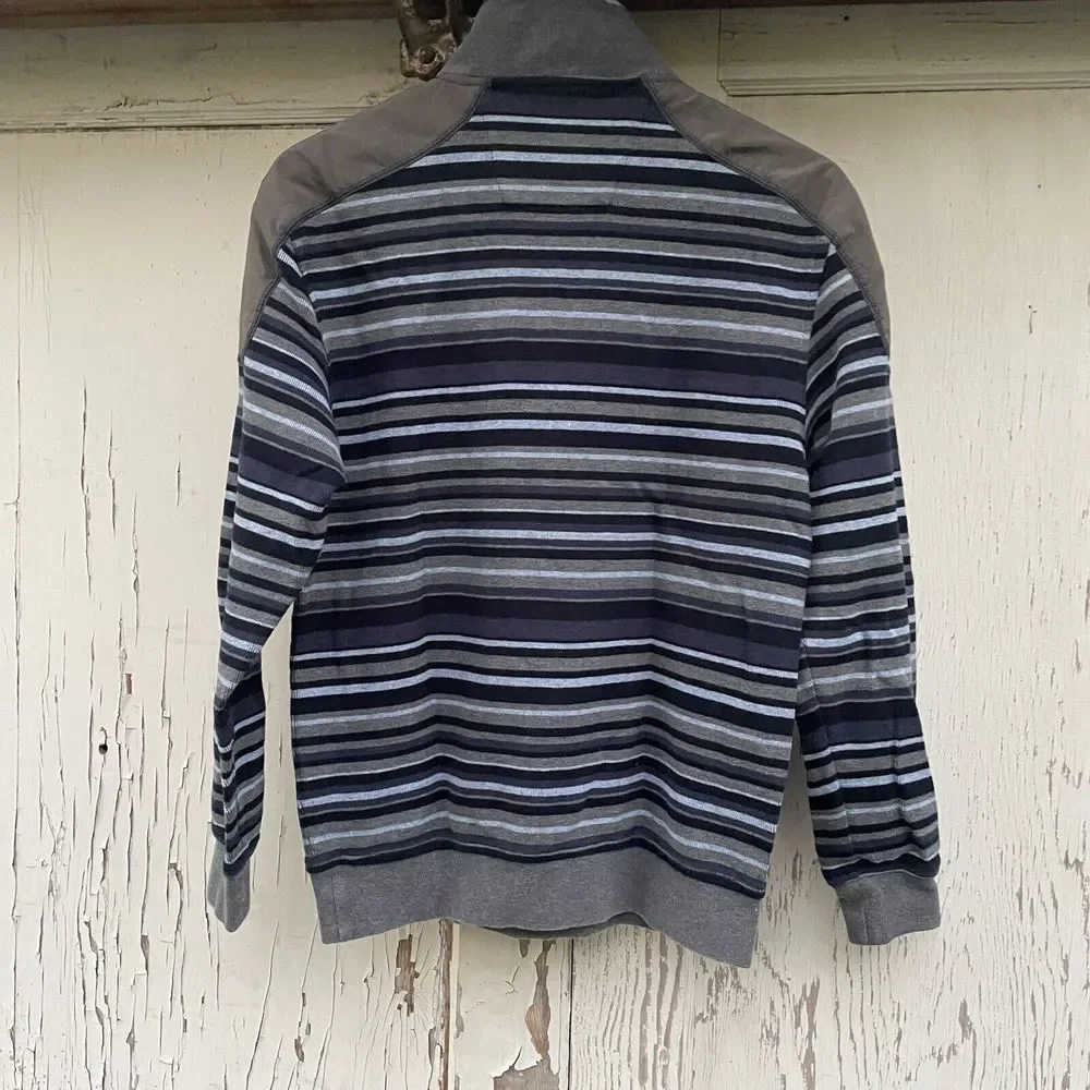 Douglas Defining Casual 1/2 Zip Sweater Mens M Blue/Grey Stripes Cotton Corduroy - Picture 7 of 12